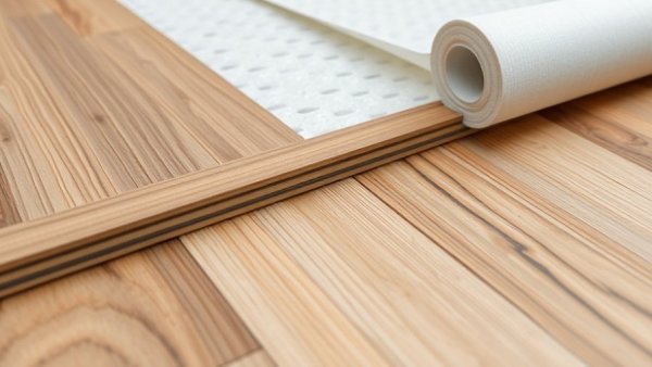 Hardwood floor underlayment options with reflective layer and roll.
