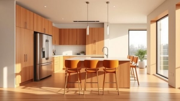 Counter-depth refrigerator in stylish kitchen for a detailed review.