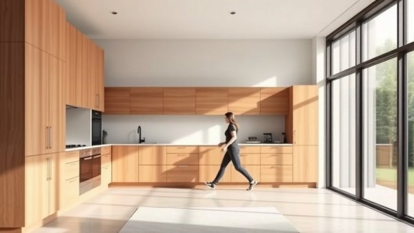 Modern kitchen remodeling with sleek wood design.