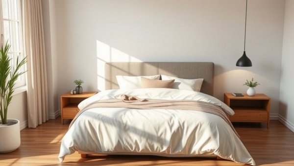Fok959S-M bed model in a simple, modern bedroom setting.