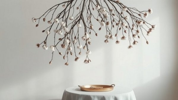 Floral arrangement for winter kitchen comfort, minimalist elegance.