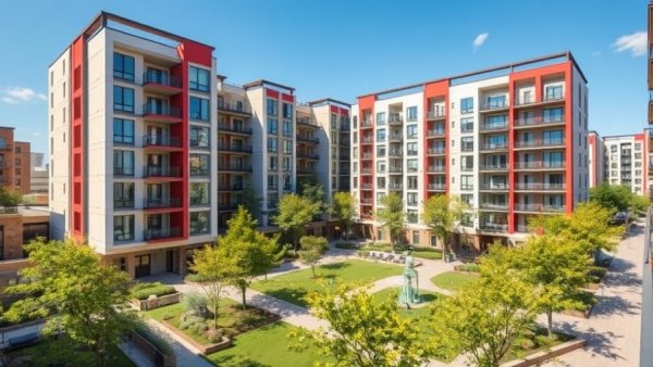 Save Money When Renting Apartments in Austin: Modern apartment with courtyard