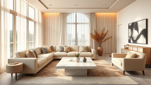Elegant living room design to make your room feel bigger.