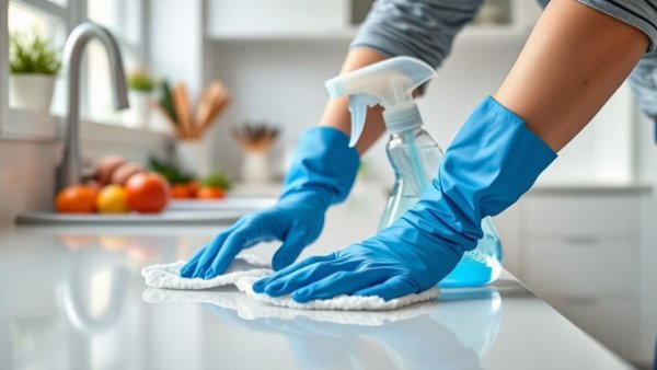 Effective stain removal solutions used in a modern kitchen.