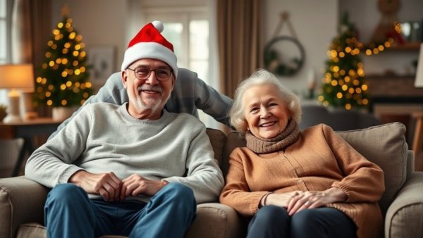Family enjoying festive moment, ideal gift ideas for older parents.