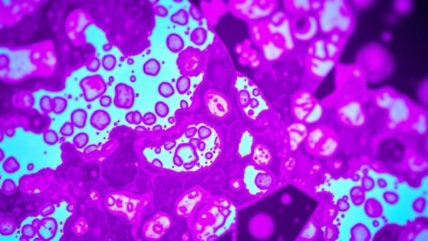 Microscopic view of Hodgkin Lymphoma cells, detailed structures.