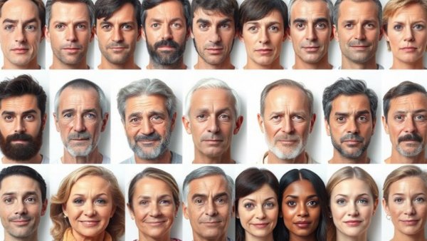 Portraits showing neutral expressions to study illness recognition.