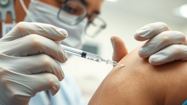 Vaccination injection close-up highlighting low immunity against H3N2.
