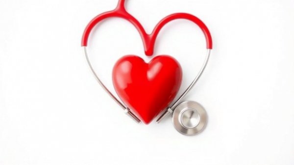 Illustration of heart health with a stethoscope and heart symbolizing statins benefits and risks.