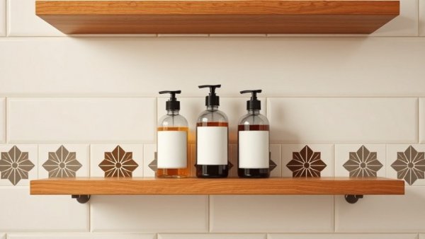 Decorative bathroom tiles with bottles, home remodeling service near me.