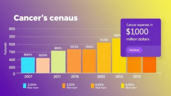 Infographic of cancer expenses, AI cancer outcomes improvement