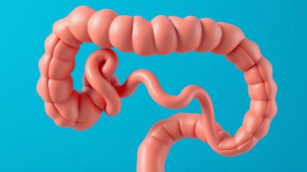 3D rendering of human intestine for Irritable Bowel Syndrome triggers.