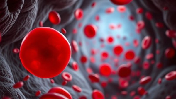 Dynamic representation of red blood cells flowing, related to gene therapy in Scotland.
