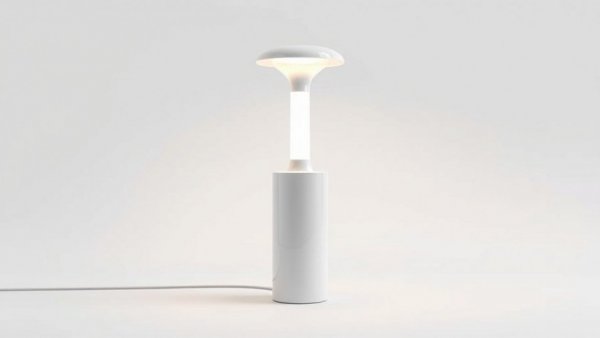 Sleek portable cordless lamp with minimalist design.
