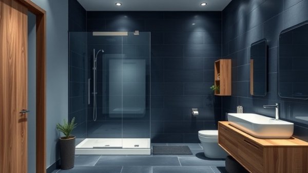 Modern bathroom design with glass shower and wood accents, exploring 2026 kitchen remodeling trends.