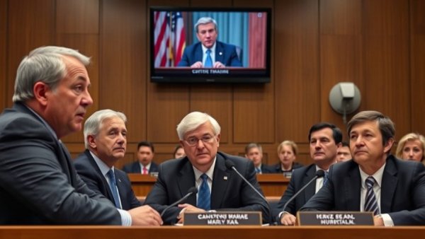 Executives discuss health insurance costs at formal hearing.