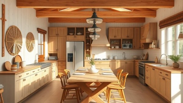 Warm contemporary kitchen with rustic decor for kitchen remodeling.