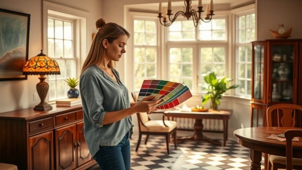 Choosing white paint colors for your home in a bright dining room.