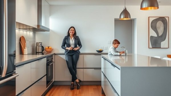 Kitchen remodeling concept with modern design features and minimalist decor.