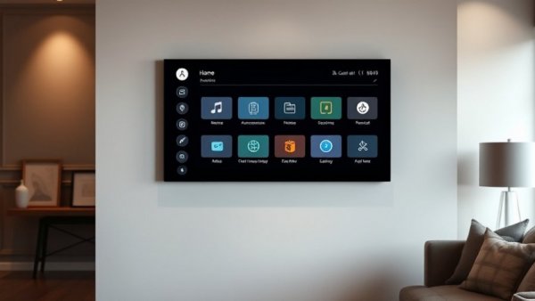 Interactive smart home panel displaying security options.