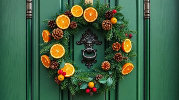 Cape Coral home improvement with festive door wreath decoration.