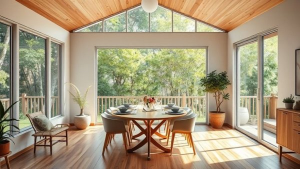 Dining room with modern furniture and lighting issues, highlighting bad design lighting choices.