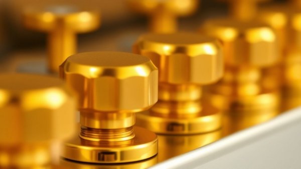 Variations of polished gold knobs showcasing metallic hues.