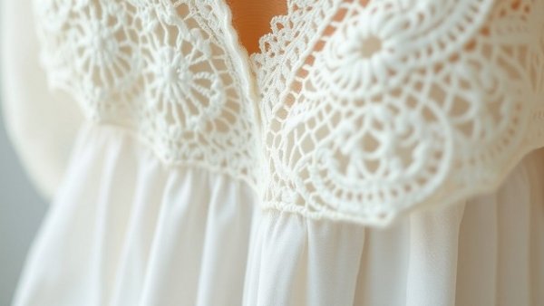 Delicate embroidered white garment highlighting lace details.