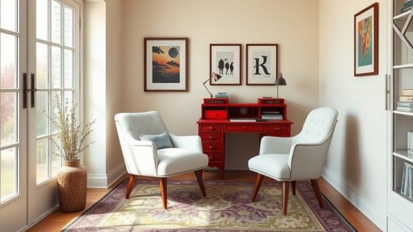 Cozy corner with decorative rug in a serene room.