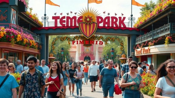 Pigeon Forge attractions theme park entrance with visitors