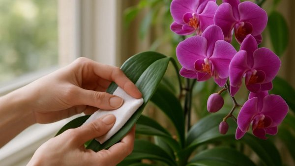 Caring for orchids indoors showing common orchid problems.