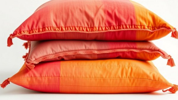 Vibrant plant-dyed silk cushions with crochet borders.