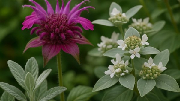 Native Texas plants like lemon beebalm and mountain mint.