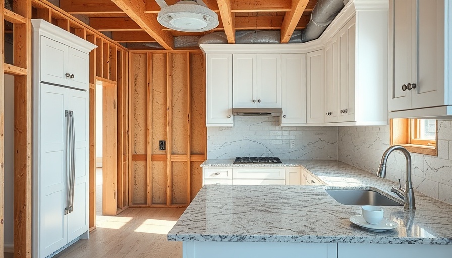 Kitchen remodeling transition from construction to modern design