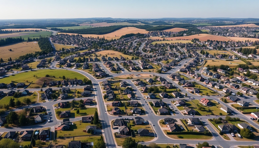 Aerial view of suburban area, highlighting home remodeling service near me options.