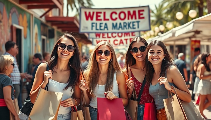 Flea market experience with friends on a sunny day