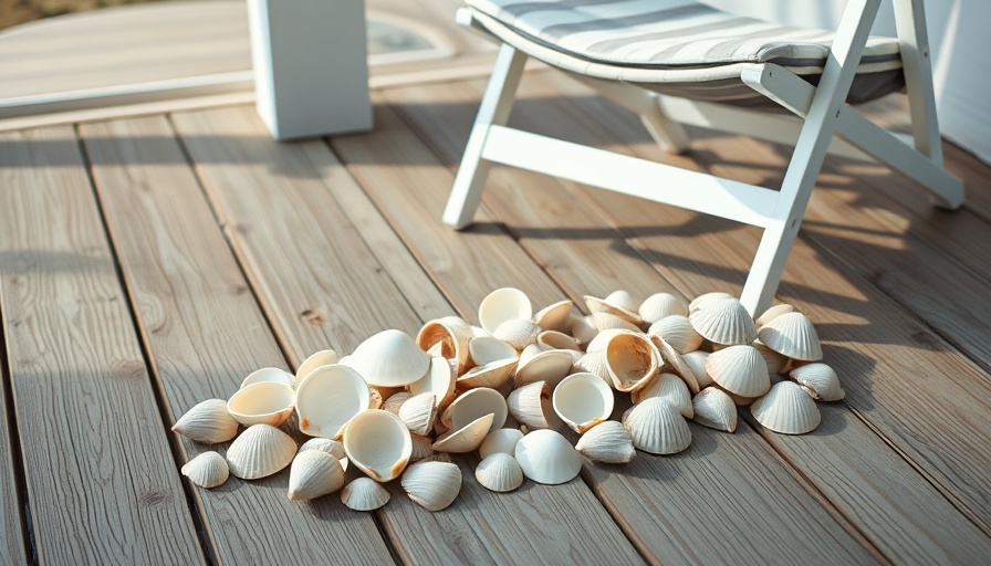 DIY Razor Clam Pendant Light setup on rustic deck with wooden chair.