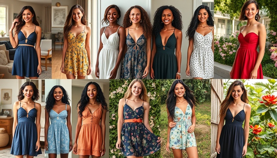 Collage of Abercrombie viral best selling dresses worn by women.