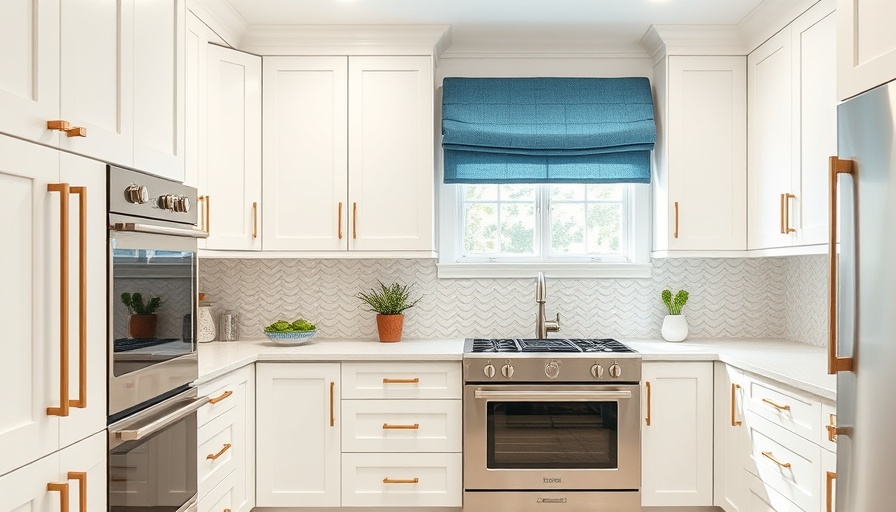 Modern kitchen remodeling with white cabinets and blue shade.