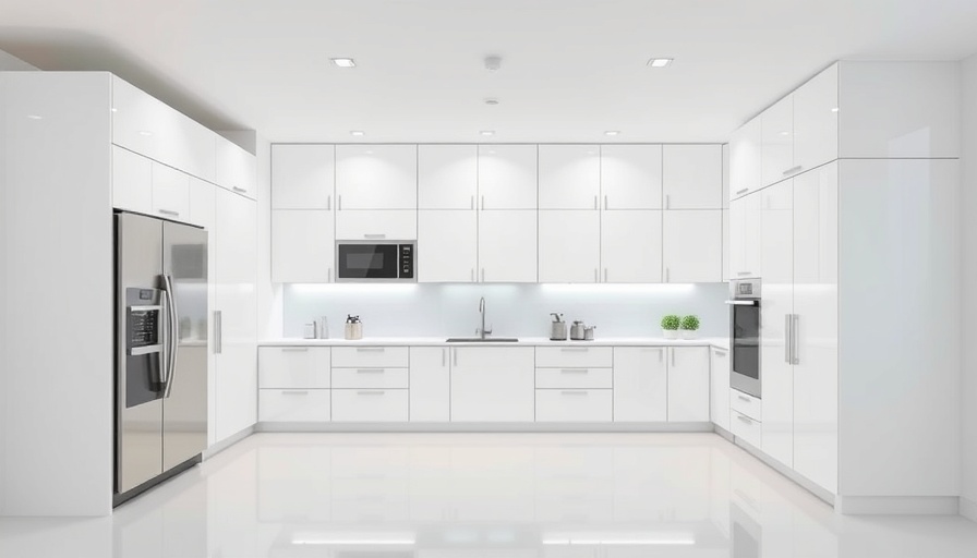 Bright contemporary kitchen remodeling with sleek white cabinets
