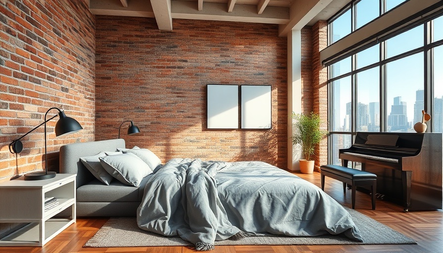 Bedroom with exposed brick and modern decor, not kitchen remodeling.