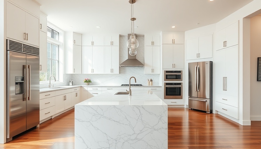 Modern kitchen remodeling with marble island and stylish design.