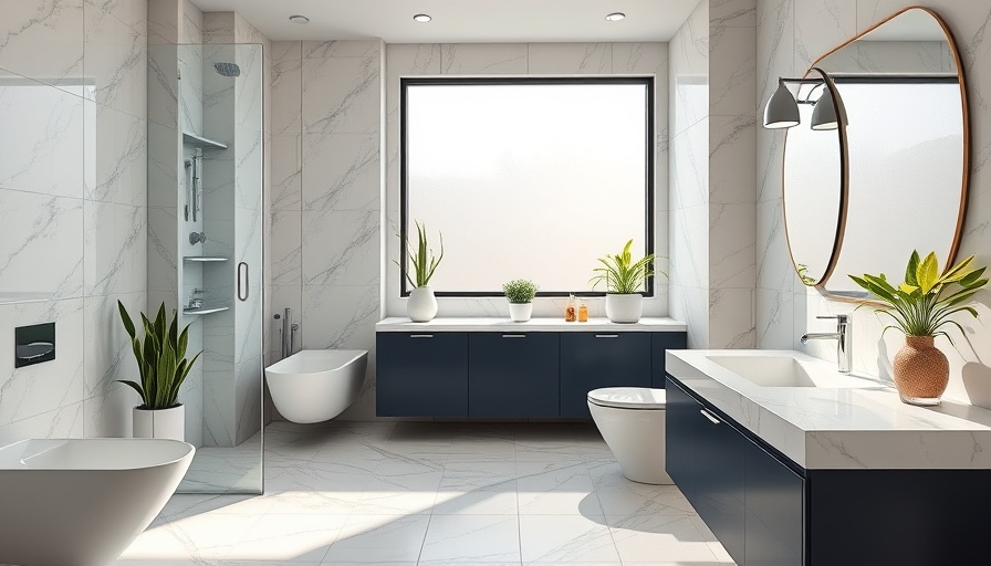 Bathroom remodeling showcasing marble and navy design elements.