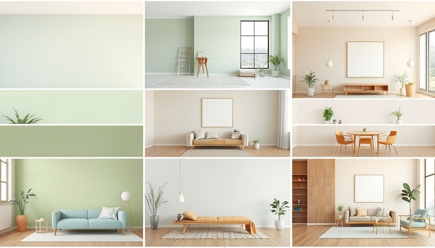 Collage showing how to choose paint colors that are happy but not too bold in room design.