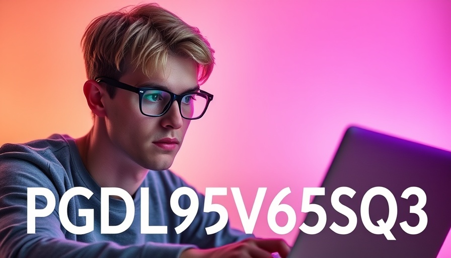 Young man with laptop studying PGDL9SV6SQ3 meaning and uses.