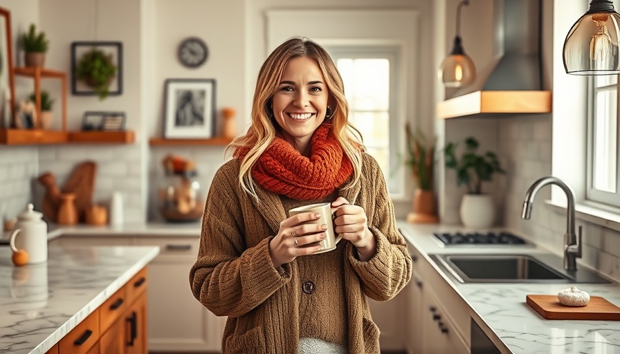 Cozy fall fashion in stylish kitchen with a warm, welcoming atmosphere.
