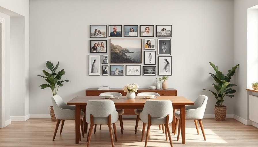 Creative Family Photo Wall Ideas in modern dining room.