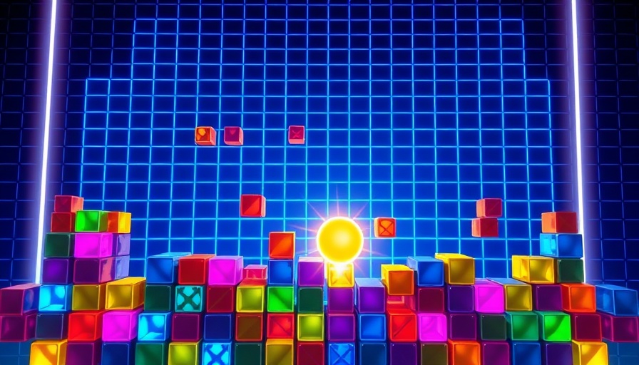 Arcade game level with colorful blocks and glowing ball launching - Google Block Breaker Tips