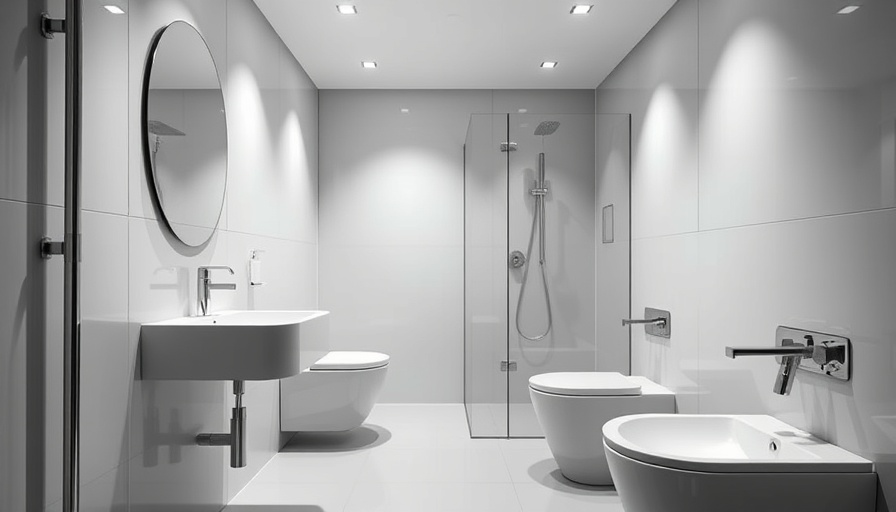 Modern sleek bathroom design with metal accents, small bathroom remodeling ideas.