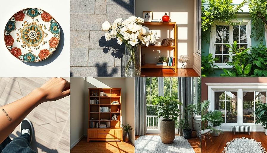 Collage of lifestyle elements for Home Inspirations August 2025.
